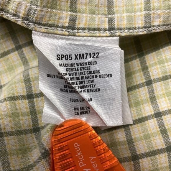 Columbia Mens Short Sleeve Plaid Button Down Shirt, Yellow, size L - Picture 7 of 8